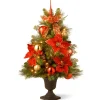 Clear-National Tree Company Pre-Lit Artificial Christmas Tree, Elegance, Green, White Lights, Includes Pot Base, 3 Feet