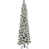 7Ft - 9Ft-National Tree Company Pre-Lit Artificial Christmas Tree, Snowy Methow Pencil Slim, With Warm White Led Lights, Plug In, 7 Ft