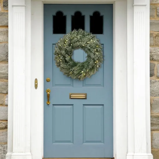 21" To 24" Wreath-National Tree Company Pre-Lit Artificial Christmas Wreath, Green, Norwood Fir, Dual Color Led Lights, Christmas Collection, 24 Inches