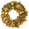 25" To 36" Wreath-National Tree Company Pre-Lit Artificial Christmas Wreath, Green, Elegance, White Lights, Decorated With Pine Cones, Berry Clusters, Ball Ornaments, Christmas Collection, 36 Inches