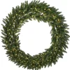 Over 37" Wreath-National Tree Company Pre-Lit Artificial Christmas Wreath, Green, Grande Fir, White Lights, Christmas Collection, 48 Inches