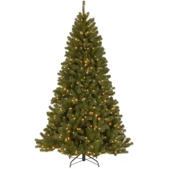 National Tree Company Full^Pre-Lit Artificial Christmas Tree, Powerconnect North Valley Spruce With Light Parade Led Lights, Plug In, 7.5 Ft