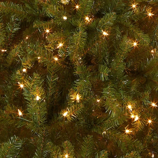 7Ft - 9Ft-National Tree Company Pre-Lit Artificial Full Christmas Tree, Green, Dunhill Fir, White Lights, Includes Stand, 7.5 Feet