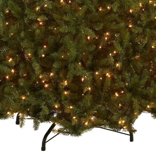 Full-National Tree Company Pre-Lit Artificial Full Christmas Tree, Green, White Lights, Includes Stand, 10 Feet