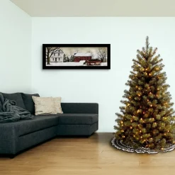 5Ft - 6Ft-National Tree Company Pre-Lit Artificial Full Christmas Tree, Green, North Valley Spruce, White Lights, Includes Stand, 5 Feet