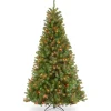 National Tree Company Full^Pre-Lit Artificial Full Christmas Tree, Green, North Valley Spruce, Multicolor Lights, Includes Stand, 9 Feet