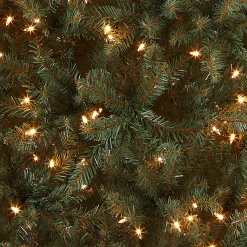 Full-National Tree Company Pre-Lit Artificial Full Christmas Tree, Blue, Dunhill Fir, White Lights, Includes Stand, 7.5 Feet