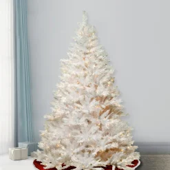 7Ft - 9Ft-National Tree Company Pre-Lit Artificial Full Christmas Tree, White, Winchester Pine, White Lights, Includes Stand, 7 Feet