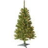 Full-National Tree Company Pre-Lit Artificial Full Christmas Tree, Green, Canadian Fir Grande, White Lights, Includes Stand, 4 Feet
