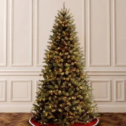 5Ft - 6Ft-National Tree Company Pre-Lit Artificial Full Christmas Tree, Green, North Valley Spruce, White Lights, Includes Stand, 6 Feet