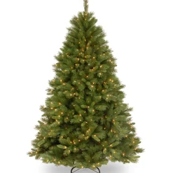 7Ft - 9Ft-National Tree Company Pre-Lit Artificial Full Christmas Tree, Green, Winchester Pine, White Lights, Includes Stand, 7.5 Feet