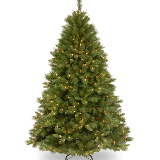 7Ft - 9Ft-National Tree Company Pre-Lit Artificial Full Christmas Tree, Green, Winchester Pine, White Lights, Includes Stand, 7.5 Feet