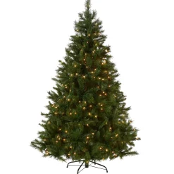 7Ft - 9Ft-National Tree Company Pre-Lit Artificial Full Christmas Tree, Green, Winchester Pine, White Lights, Includes Stand, 7.5 Feet