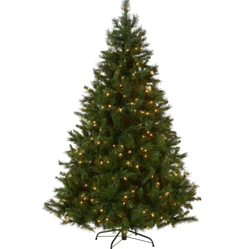 7Ft - 9Ft-National Tree Company Pre-Lit Artificial Full Christmas Tree, Green, Winchester Pine, White Lights, Includes Stand, 7.5 Feet