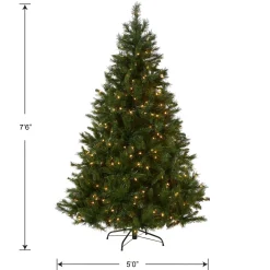 7Ft - 9Ft-National Tree Company Pre-Lit Artificial Full Christmas Tree, Green, Winchester Pine, White Lights, Includes Stand, 7.5 Feet