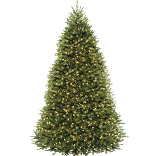 7Ft - 9Ft-National Tree Company Pre-Lit Artificial Full Christmas Tree, Green, Dunhill Fir, Dual Color Led Lights, Includes Stand, 9 Feet
