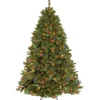 National Tree Company Full^Pre-Lit Artificial Full Christmas Tree, Green, Winchester Pine, Multicolor Lights, Includes Stand, 7.5 Feet