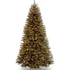 7Ft - 9Ft-National Tree Company Pre-Lit Artificial Full Christmas Tree, Green, North Valley Spruce, White Lights, Includes Stand, 9 Feet