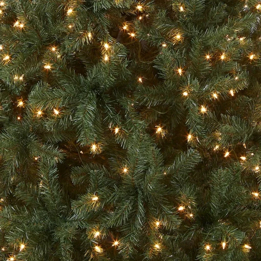 7Ft - 9Ft-National Tree Company Pre-Lit Artificial Full Christmas Tree, Blue, North Valley Spruce, White Lights, Includes Stand, 7.5 Feet