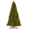 Clear-National Tree Company Pre-Lit Artificial Giant Christmas Tree, Green, North Valley Spruce, White Lights, Includes Stand, 10 Feet