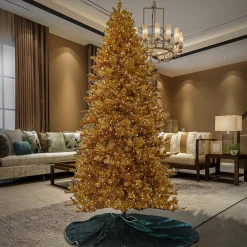 7Ft - 9Ft-National Tree Company Pre-Lit Artificial Gold Christmas Tree, With Warm White Led Lights, Plug In, 9 Ft