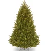 7Ft - 9Ft-National Tree Company Pre-Lit Artificial Medium Christmas Tree, Green, Natural Fraser Fir, White Lights, Includes Stand, 7.5 Feet