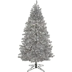 7Ft - 9Ft-National Tree Company Pre-Lit Artificial Silver Christmas Tree, With Cool White Led Lights, Plug In, 7.5 Ft