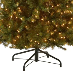 7Ft - 9Ft-National Tree Company Pre-Lit Artificial Slim Christmas Tree, Green, Dunhill Fir, White Lights, Includes Stand, 7.5 Feet