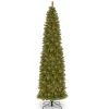 National Tree Company Slim^Pre-Lit Artificial Slim Christmas Tree, Tacoma Pine, Green, White Lights, Includes Stand, 12 Feet