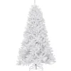 National Tree Company Full^Pre-Lit Artificial Slim Christmas Tree, White, North Valley Spruce, White Lights, Includes Stand, 7.5 Feet