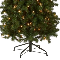 7Ft - 9Ft-National Tree Company Pre-Lit Artificial Slim Christmas Tree, Green, North Valley Spruce, White Lights, Includes Stand, 7.5 Feet
