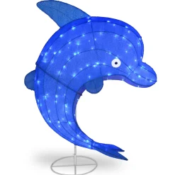 Outdoor Lawn Decor-National Tree Company Pre-Lit Blue Dolphin Outdoor Decoration, Led Lights, Plug In, Spring Collection, 40 Inches