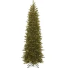 7Ft - 9Ft-National Tree Company Pre-Lit 'Feel Real' Artificial Slim Christmas Tree, Grande Fir, Green, White Lights, Includes Stand, 7.5 Feet