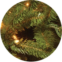 7Ft - 9Ft-National Tree Company Pre-Lit 'Feel Real' Artificial Slim Christmas Tree, Grande Fir, Green, White Lights, Includes Stand, 7.5 Feet