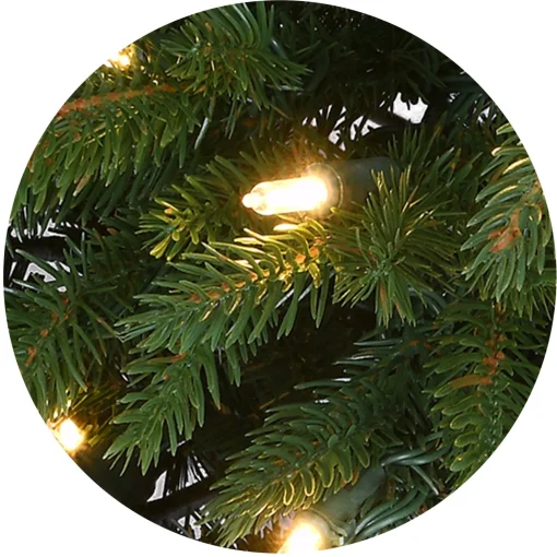 7Ft - 9Ft-National Tree Company Pre-Lit 'Feel Real' Artificial Christmas Tree, Huron Spruce, Green, Dual Color Led Lights, Includes Stand, 7.5 Feet
