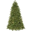 7Ft - 9Ft-National Tree Company Pre-Lit 'Feel Real' Artificial Christmas Tree, Ridgewood Spruce, Green, White Lights, Includes Stand, 7.5 Feet