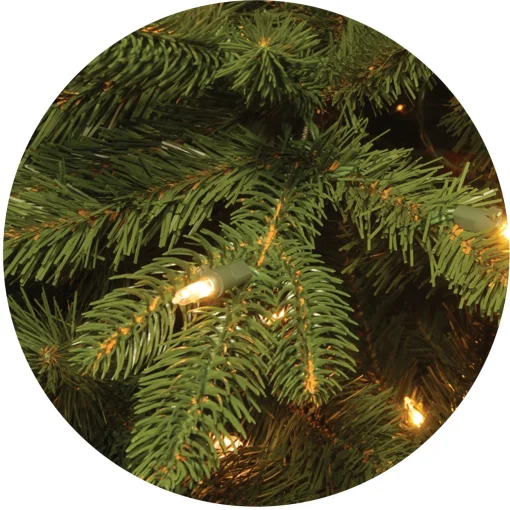 7Ft - 9Ft-National Tree Company Pre-Lit 'Feel Real' Artificial Christmas Tree, Ridgewood Spruce, Green, White Lights, Includes Stand, 7.5 Feet