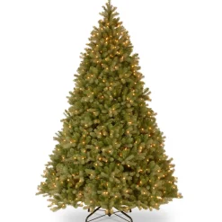10Ft And Taller-National Tree Company Pre-Lit 'Feel Real' Artificial Giant Downswept Christmas Tree, Green, Douglas Fir, Dual Color Led Lights, Includes Powerconnect And Stand, 10 Feet