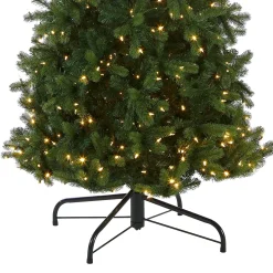 Slim-National Tree Company Pre-Lit 'Feel Real' Artificial Giant Slim Downswept Christmas Tree, Green, Douglas Fir, Dual Color Led Lights, Includes Stand, 12 Feet