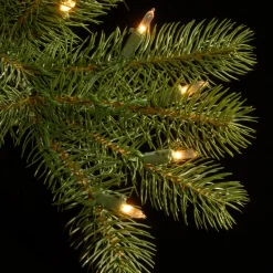 Slim-National Tree Company Pre-Lit 'Feel Real' Artificial Giant Slim Downswept Christmas Tree, Green, Douglas Fir, Dual Color Led Lights, Includes Stand, 12 Feet