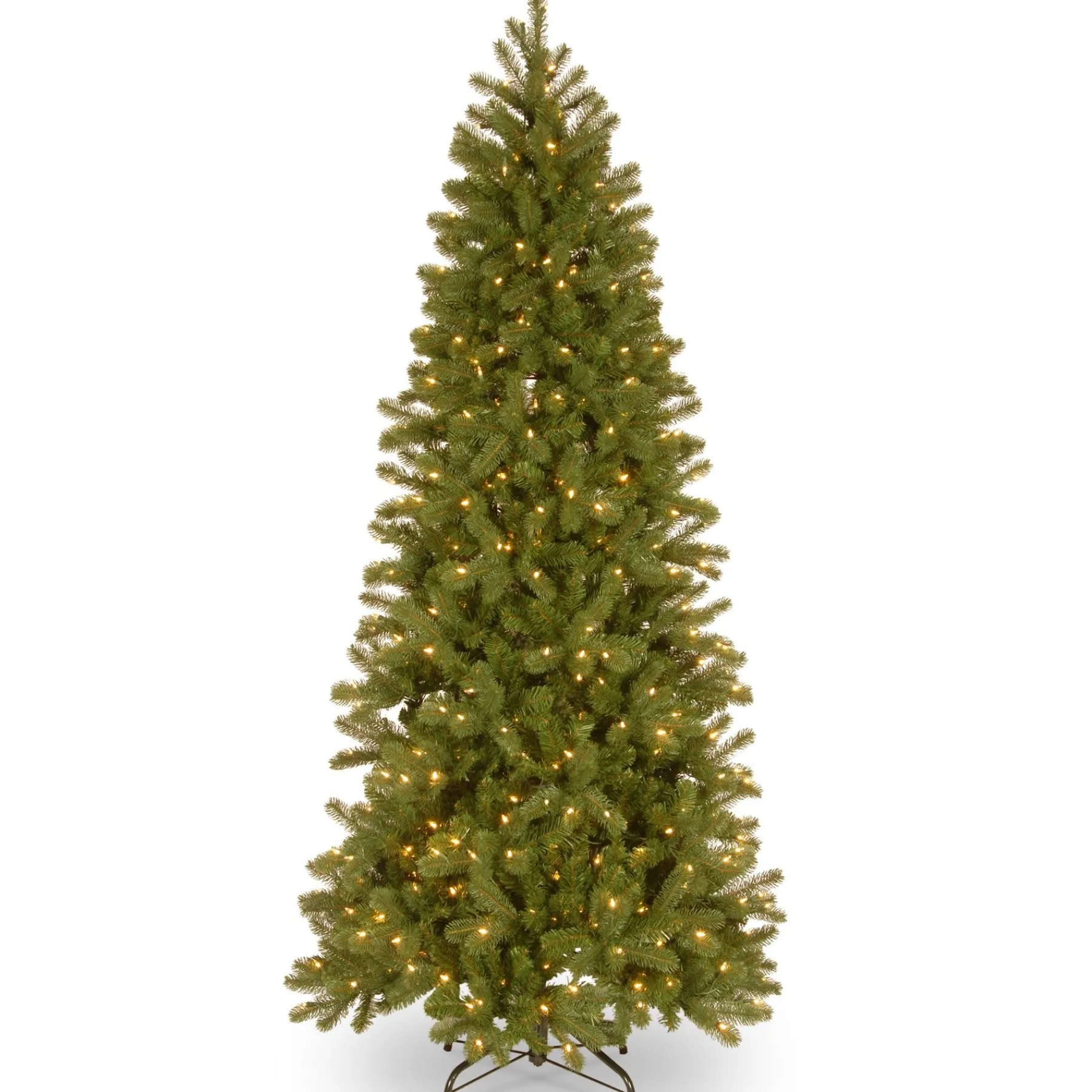 7Ft - 9Ft-National Tree Company Pre-Lit 'Feel Real' Artificial Slim Downswept Christmas Tree, Green, Douglas Fir, Dual Color Led Lights, Includes Powerconnect And Stand, 7 Feet
