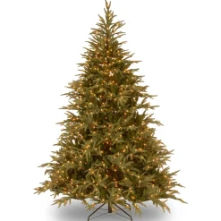 7Ft - 9Ft-National Tree Company Pre-Lit 'Feel Real' Artificial Full Christmas Tree, Green, Frasier Grande, Dual Color Led Lights, Includes Stand, 7.5 Feet