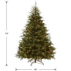 7Ft - 9Ft-National Tree Company Pre-Lit 'Feel Real' Artificial Full Christmas Tree, Green, Frasier Grande, Dual Color Led Lights, Includes Stand, 7.5 Feet