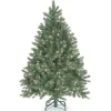 Clear-National Tree Company Pre-Lit 'Feel Real' Artificial Full Downswept Christmas Tree, Green, Douglas Blue Fir, White Lights, Includes Stand, 4.5 Feet