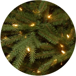 7Ft - 9Ft-National Tree Company Pre-Lit 'Feel Real' Artificial Christmas Tree, Easton Spruce, Green, Dual Color Led Lights, Includes Stand, 7.5 Feet