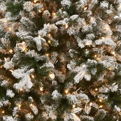 7Ft - 9Ft-National Tree Company Pre-Lit 'Feel Real' Artificial Christmas Tree, Everest Fir, Green, White Lights, Includes Stand, 7.5 Feet