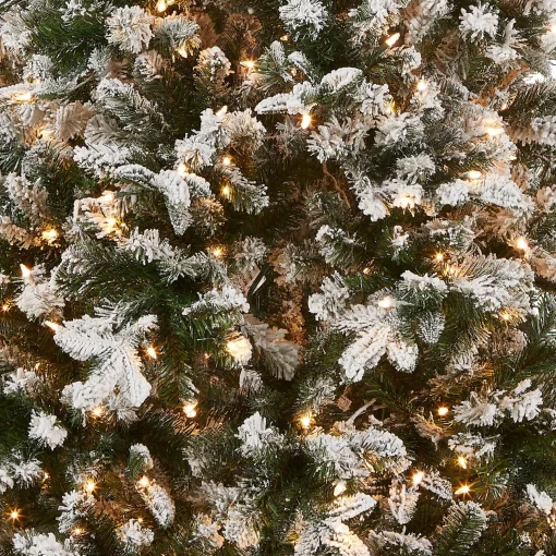 7Ft - 9Ft-National Tree Company Pre-Lit 'Feel Real' Artificial Christmas Tree, Everest Fir, Green, White Lights, Includes Stand, 7.5 Feet