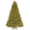 National Tree Company Full^Pre-Lit 'Feel Real' Artificial Christmas Tree, Grande Fir, Green, White Lights, Includes Stand, 7.5 Feet