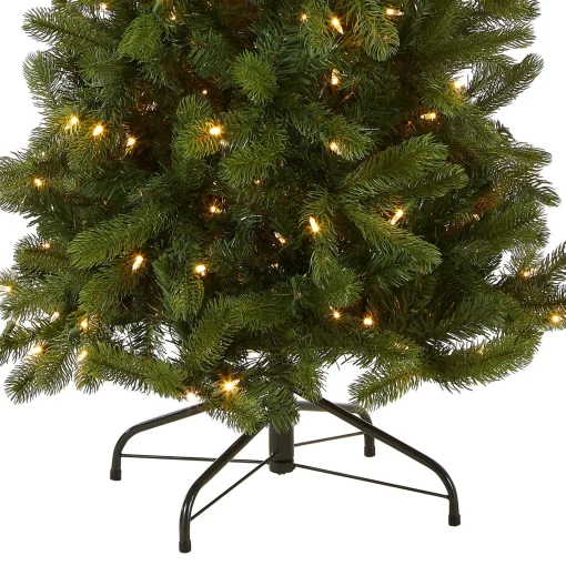 5Ft - 6Ft-National Tree Company Pre-Lit 'Feel Real' Artificial Slim Downswept Christmas Tree, Green, Douglas Fir, Dual Color Led Lights, Includes Stand, 6.5 Feet