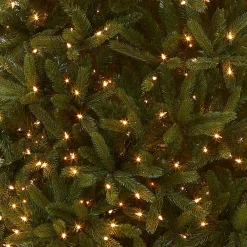 7Ft - 9Ft-National Tree Company Pre-Lit 'Feel Real' Artificial Christmas Tree, Grande Fir, Green, White Lights, Includes Stand, 7.5 Feet
